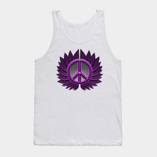 pink peace symbol flower Tank Top